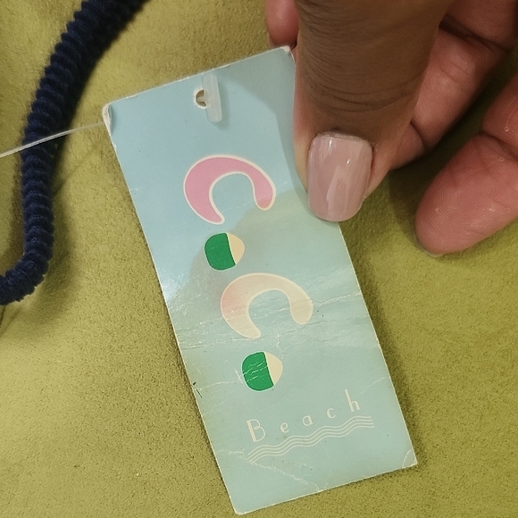 Vtg NWT C.C Blue Halter Bikini Corduroy Set with Adjustable Ties - Picture 2 of 13